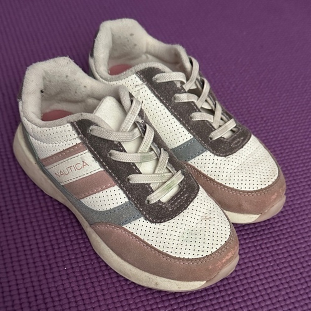 Nautica Kids' White and Gray Sneakers